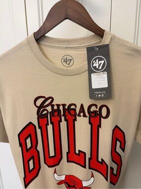 47 Brand Beige Crewneck Tee with Black Logo